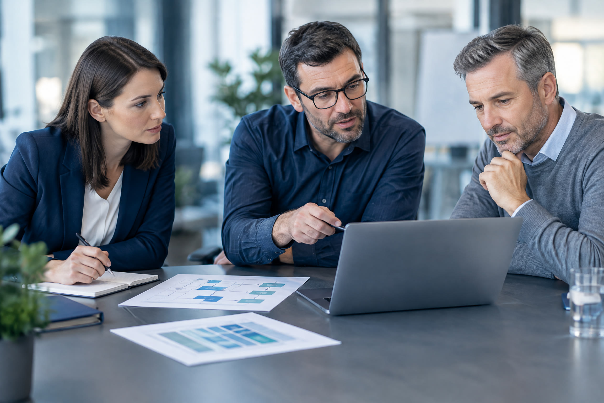 Fach- und IT-Verantwortliche stimmen einen E-Mail- und Groupware-Migrationsprozess ab.